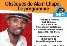 Obsèques de Alain Chapo: Le programme